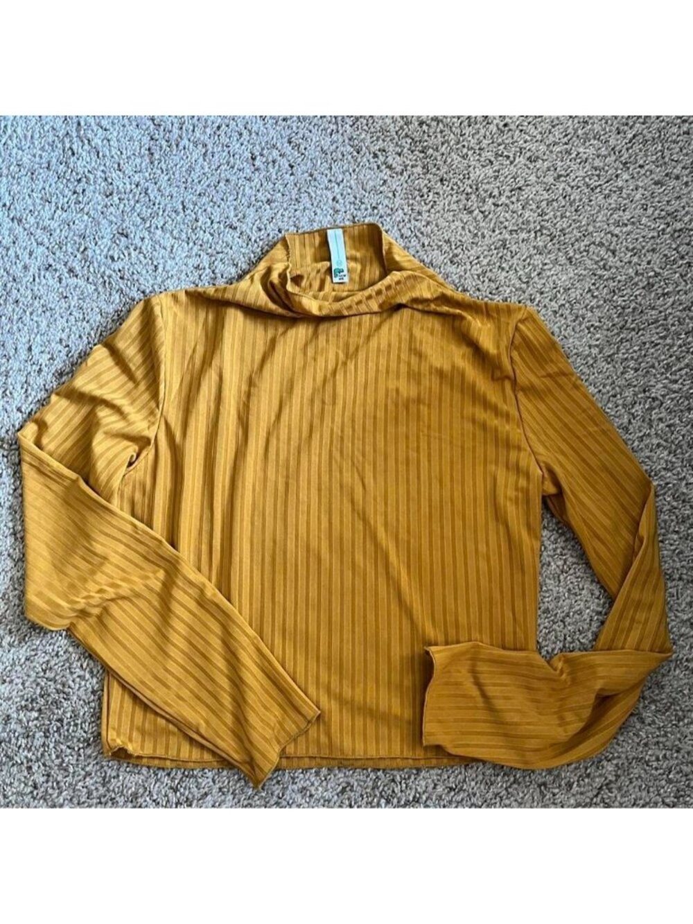Yellow ribbed long sleeve top